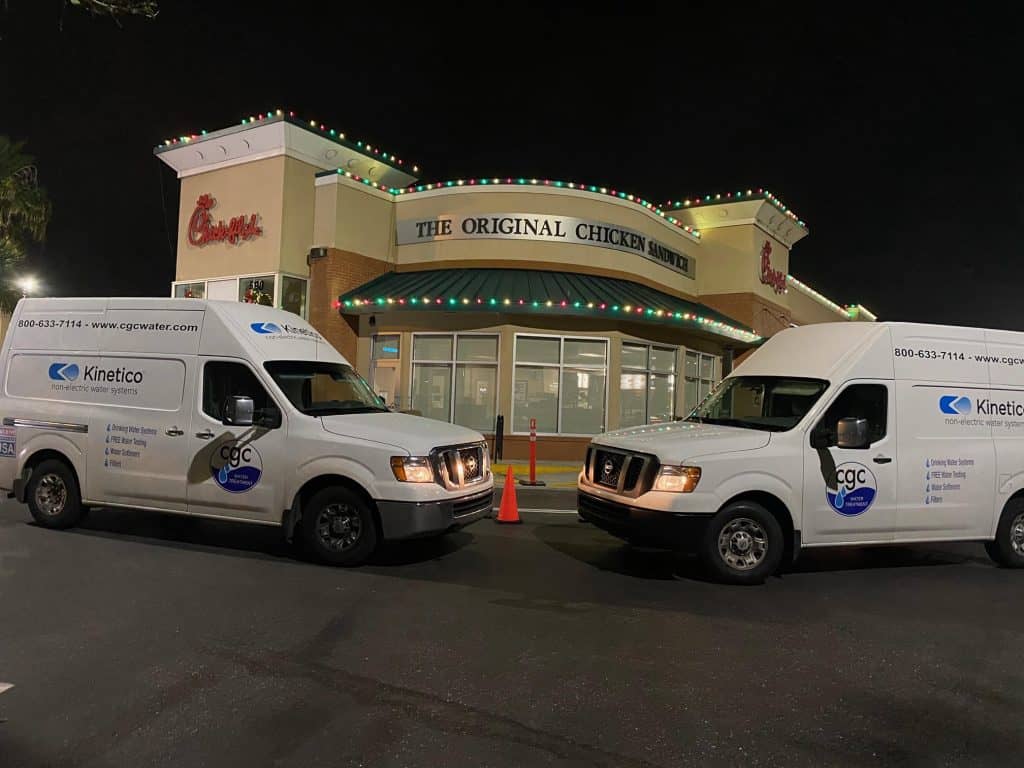 CGC Water installed a Kinetico reverse osmosis system at a Chick-Fil-A
